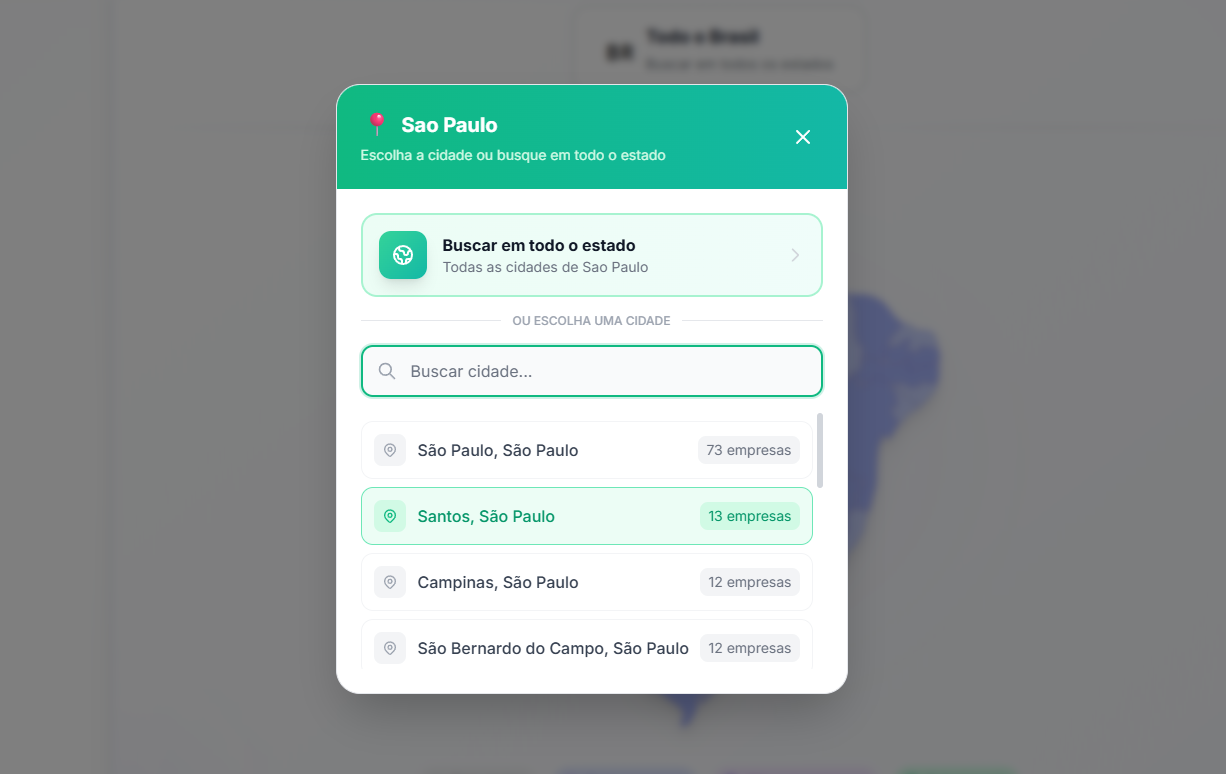 Escolha QUALQUER cidade do Brasil