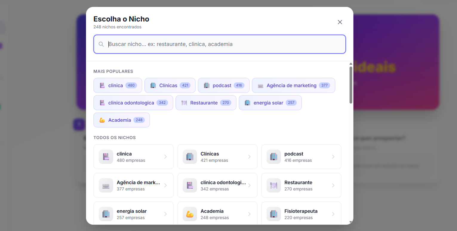 Filtre o nicho EXATO que você quer